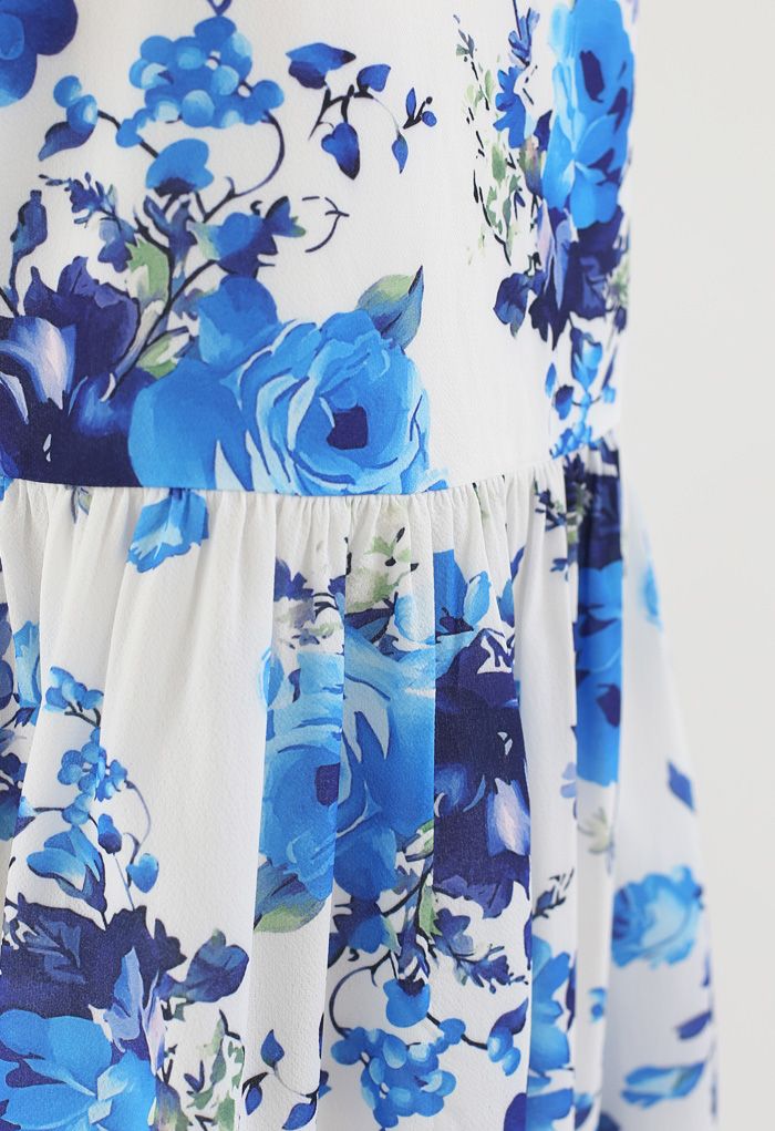 Floral Print Tie Shoulder Midi Dress