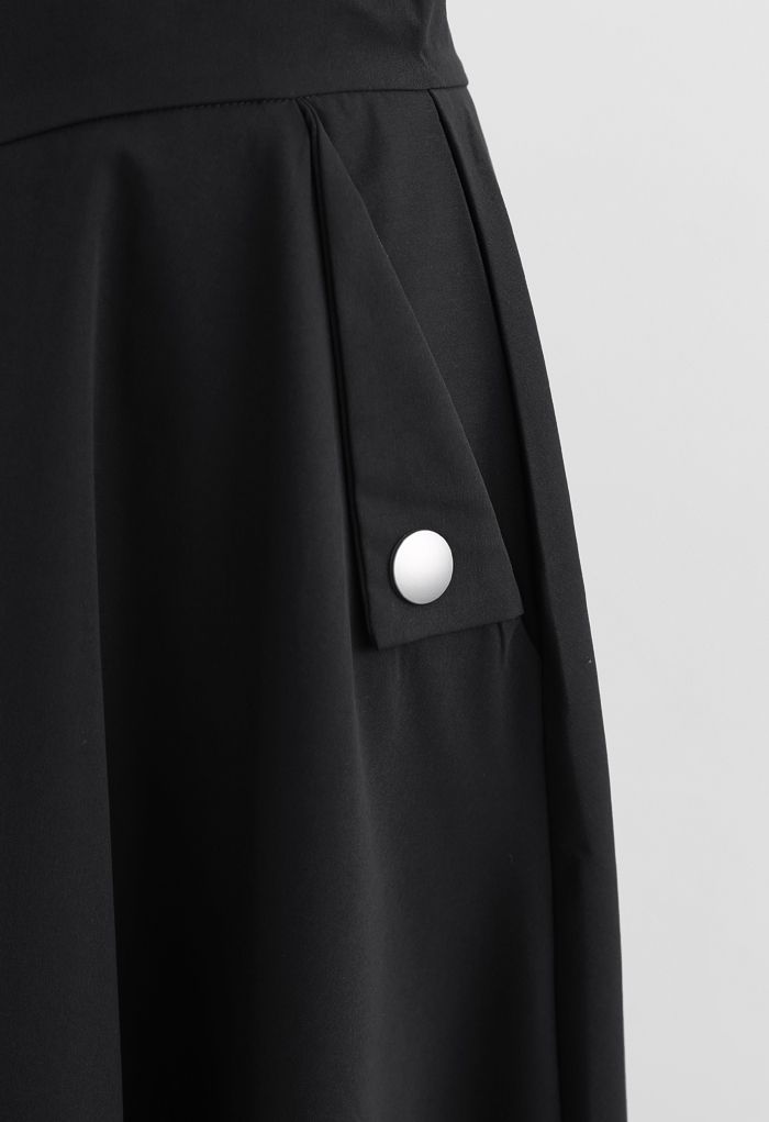 Classic Simplicity A-Line Midi Skirt in Black