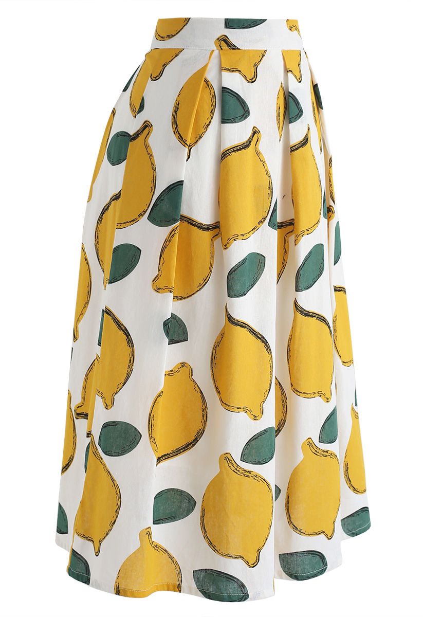 Falda midi de verano Cool Lemon A-Line