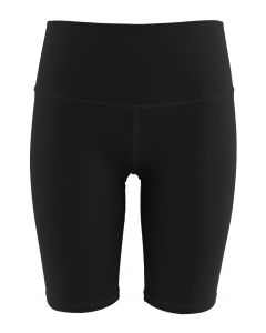Shorts de malla con ribete de líneas entrecruzadas en negro