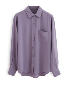 Basic Softness Hi-Lo Shirt in Purple